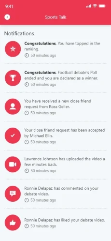 Sportstalk notification